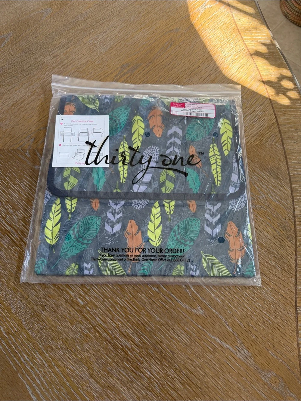 thirty-one Falling Feather Print Storage Box - collapsible nwt set of 2